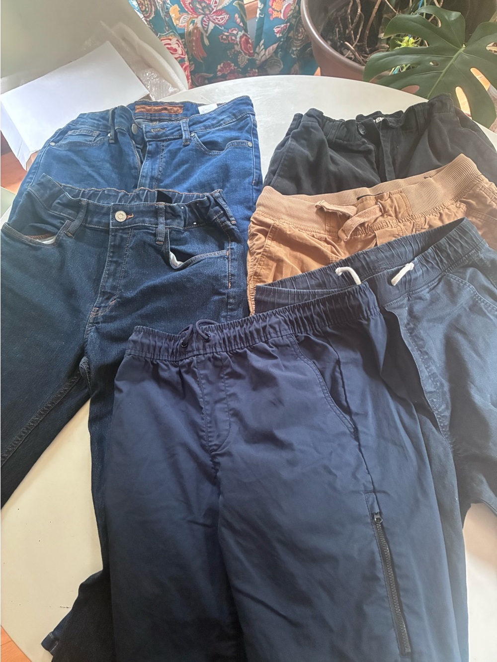 Mixed Boys' Size 14 Pants Bundle - Navy, Black, Brown, Denim